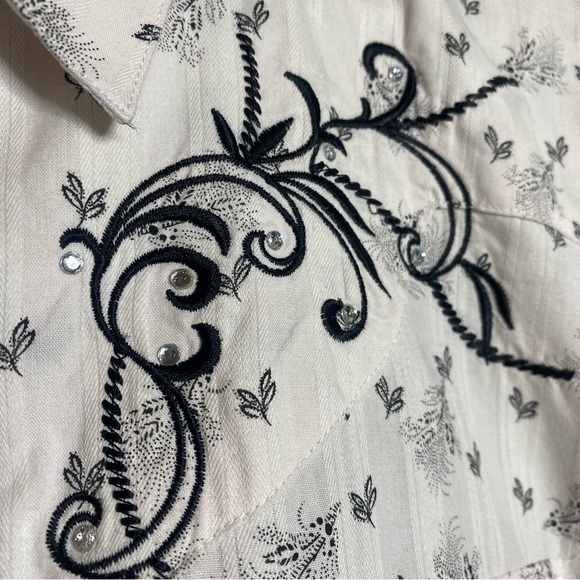 Brooks and Dunn panhandle slim western pearl snap, bling, embroidered SZ-XL - Picture 6 of 10